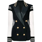 Luka Leather Sleeves Blazer